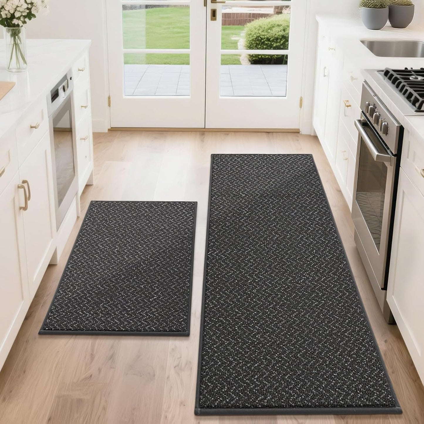 COSY HOMEER Kitchen Rugs Non Slip Washable for Floor Stain Resistant