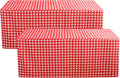 Checkered Fitted Table Covers for 8 Foot Tables - 2 Pack Buffalo Plaid