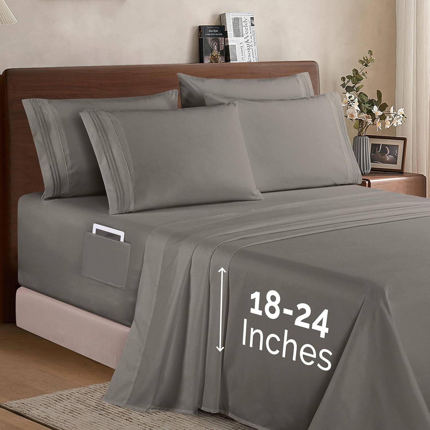 Elegant Comfort 1500 Premium Quality 6-Piece Bed Sheet Set