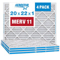Aerostar 20x22x1 MERV 11 Pleated Air Filter 4 Pack - Cleaner Home Air