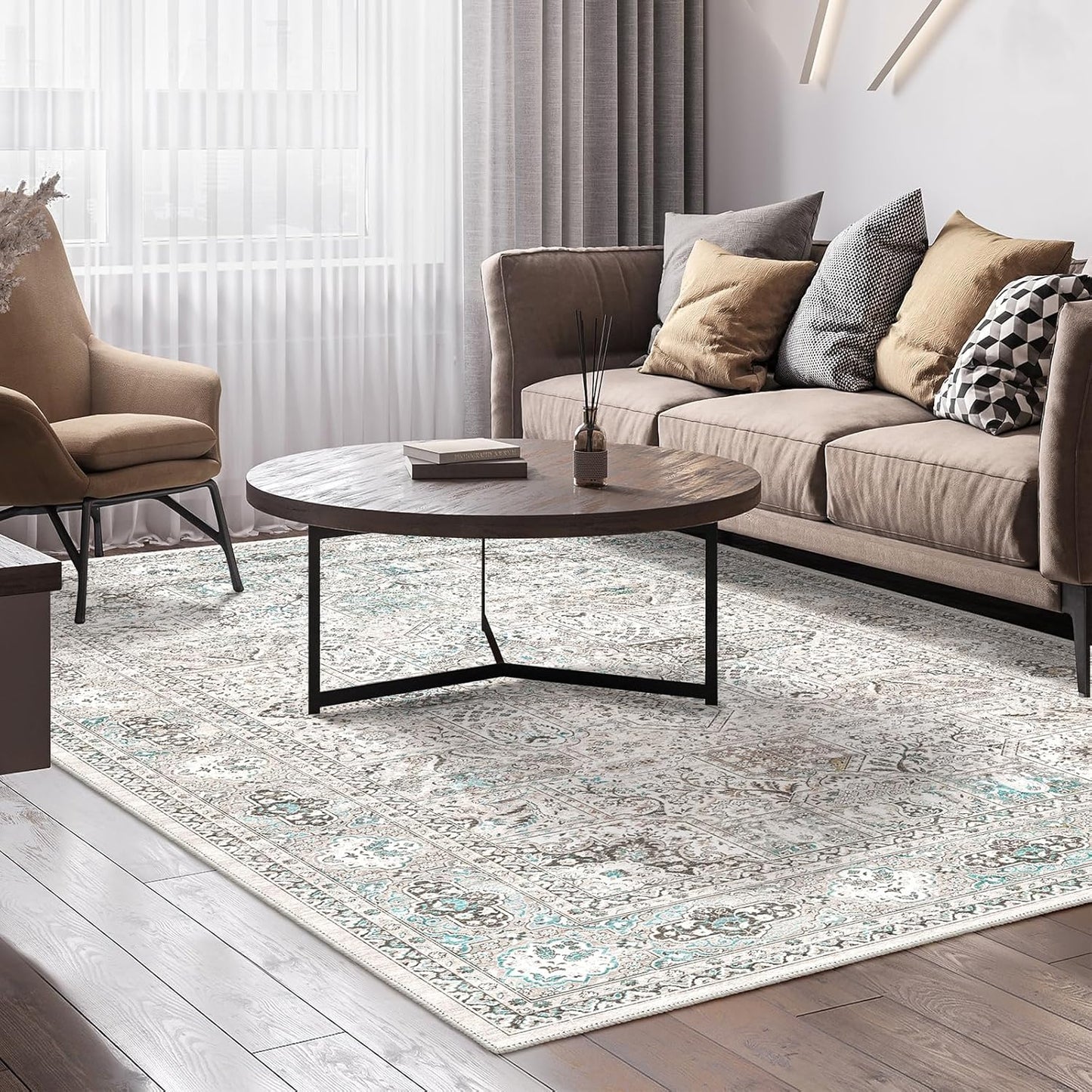 8x10 Extra Large Area Rug for Living Room, Modern Boho Style