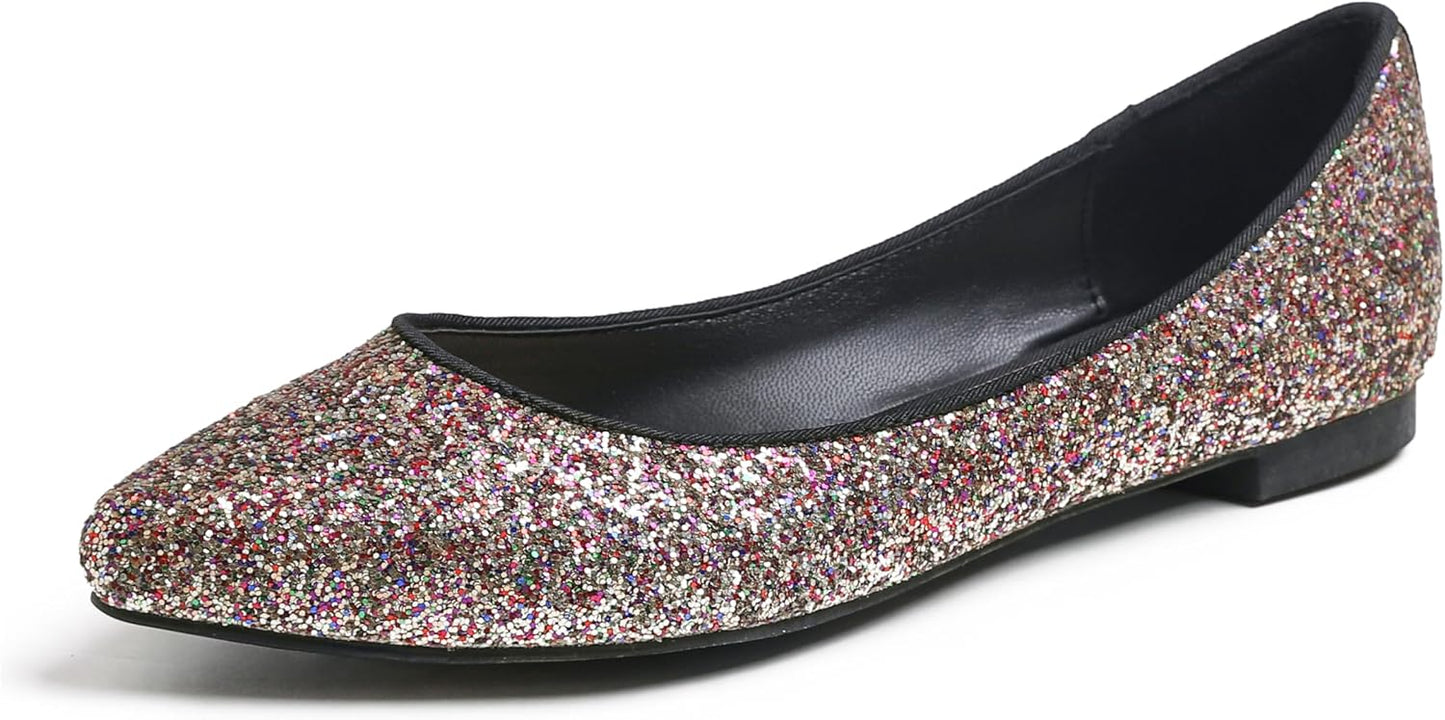 FEVERSOLE Women's Macaroon Colorful Memory Foam Cushion Flats