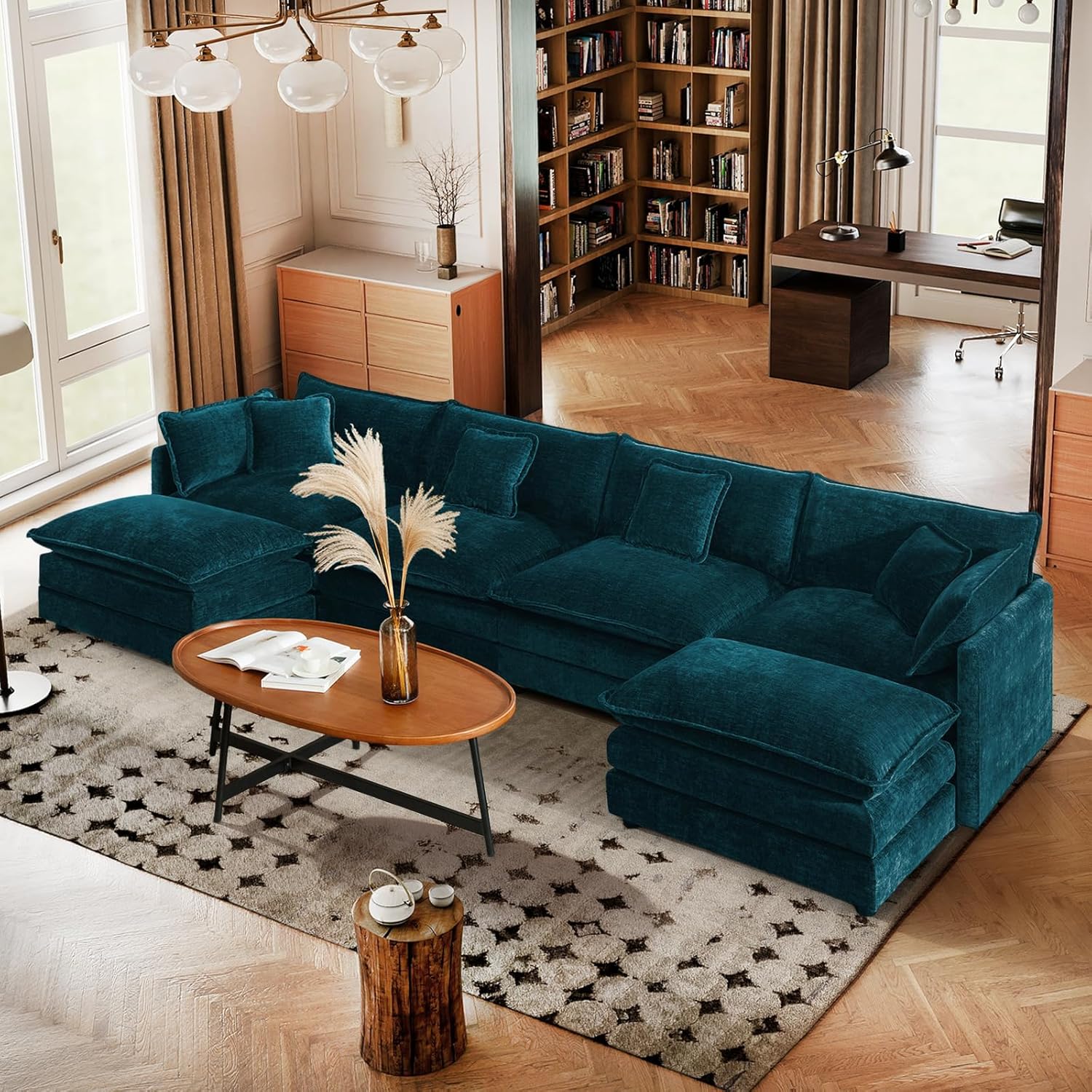 SoarFlash Chenille Sectional Sofa: Comfy L/U Shaped Couch