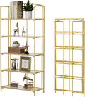 Crofys No Assembly Folding Bookshelf for Stylish Living Room Storage