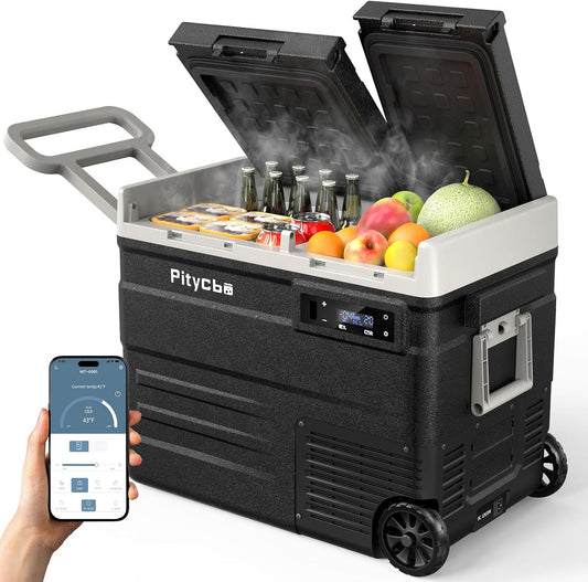 Portable 12v Car Refrigerator with Dual Zone Freezer Features