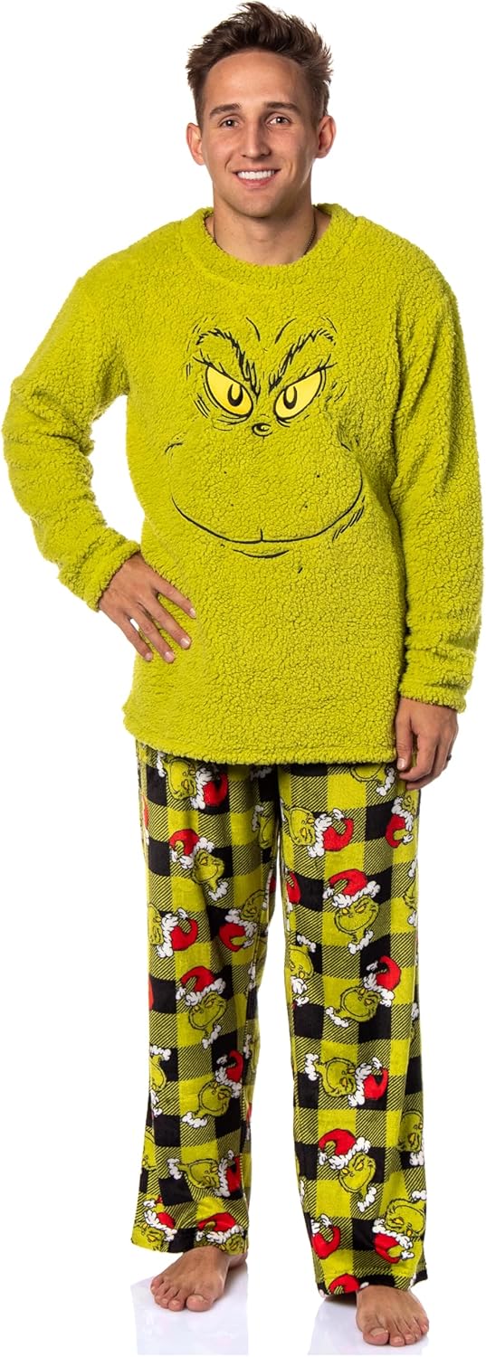 Grinch Pajama Sleep Set - Cozy Fleece for Holiday Fun