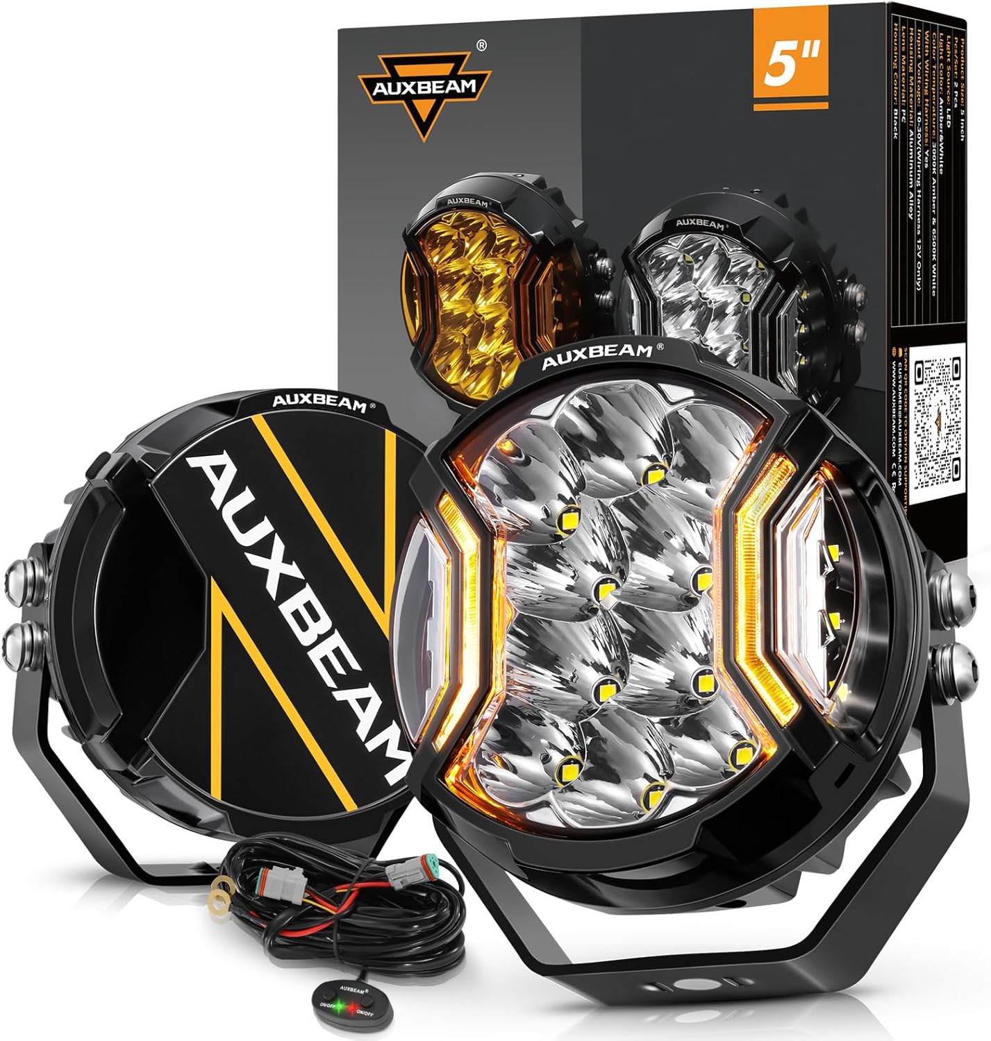 Auxbeam V-Ultra Series 5Inch 172W Offroad LED Light Pods