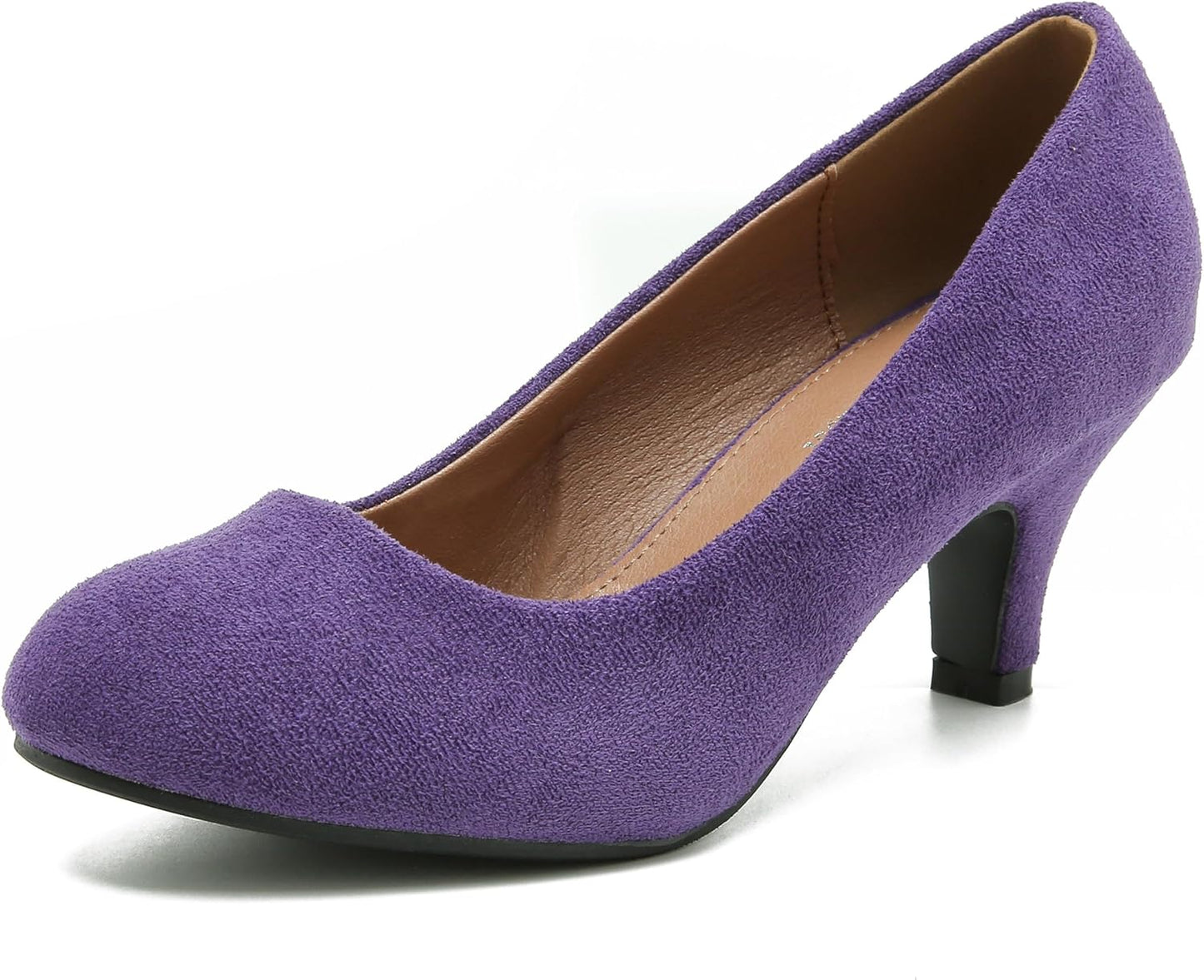 Women's Classic Round Toe Pump Kitten Low Heel Shoes Review