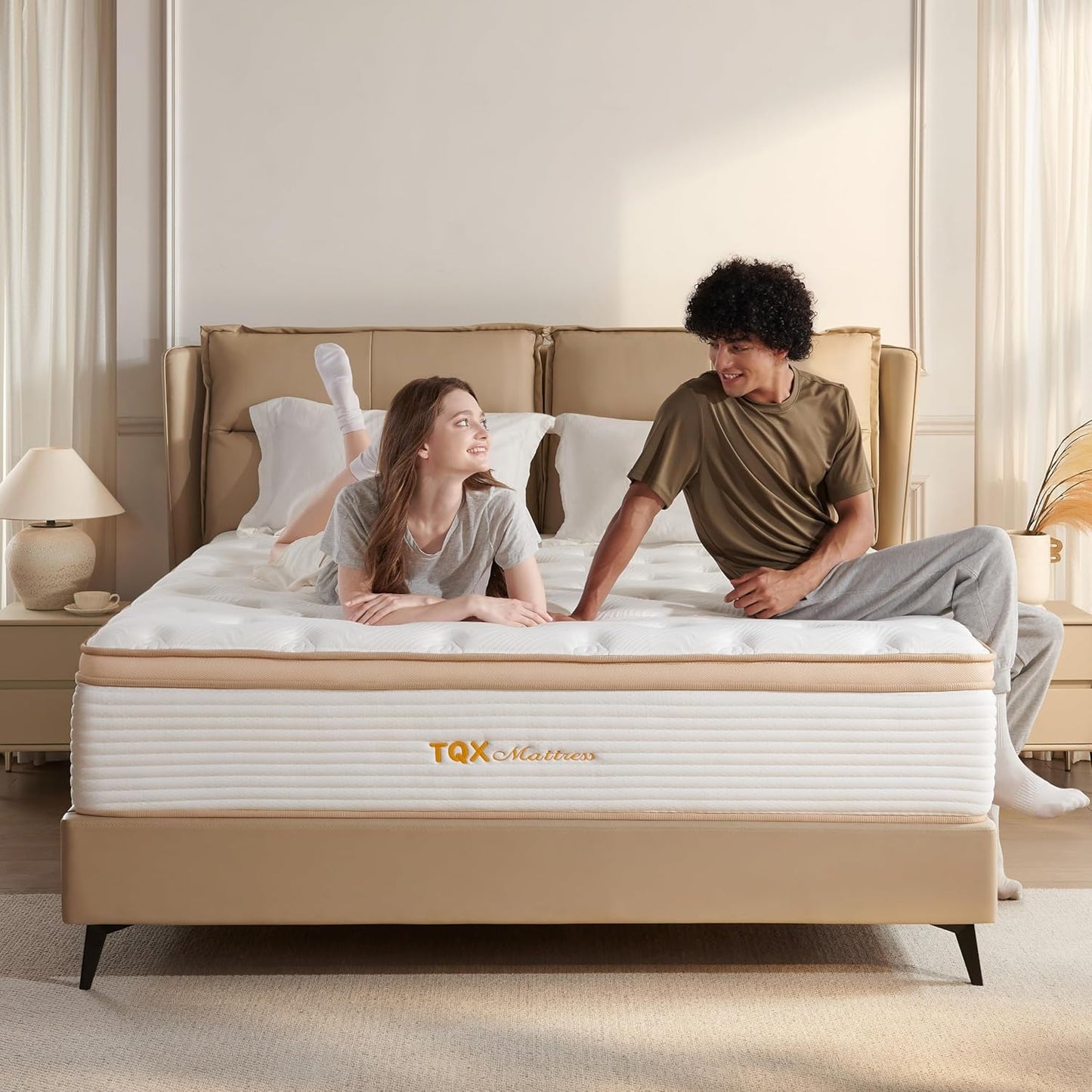 TQX Queen Mattress: 12 Inch Hybrid for Comfort & Support