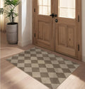 Easy Jute Checkered Entryway Rug for Modern Indoor Outdoor Use