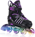 Adjustable Inline Skates with Light Up Wheels - Fun for Kids & Adults