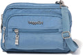 Triple Zip Small Crossbody Bag for Women - Lightweight Convertible x