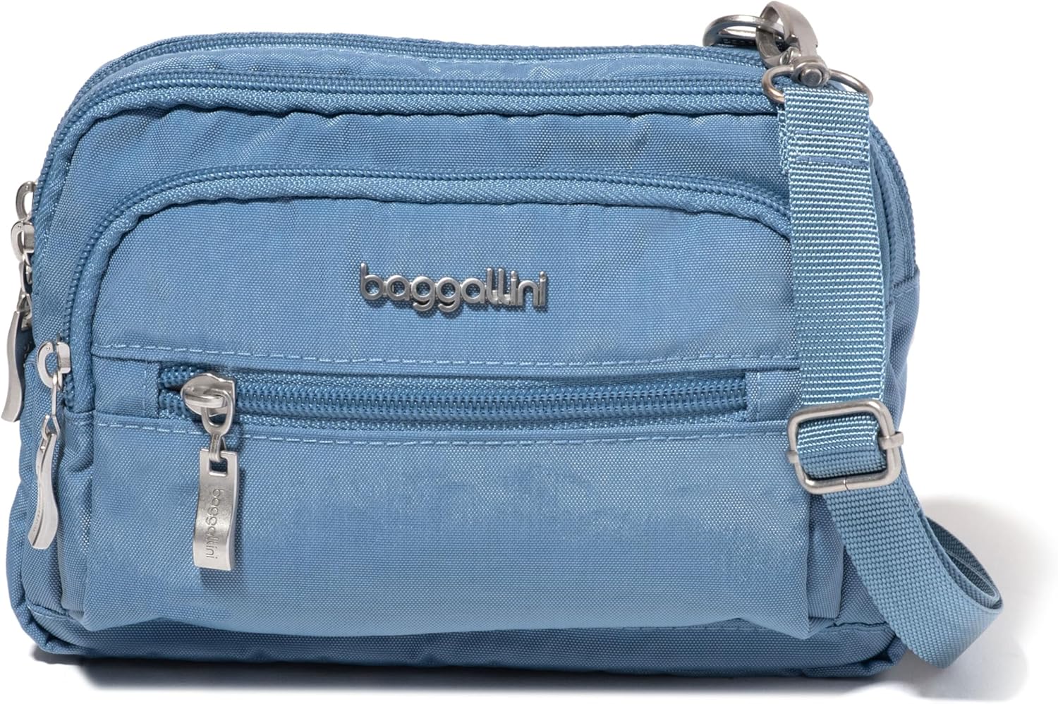 Baggallini Triple Zip Small Crossbody Bag for Women - Versatile
