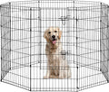 8-Panel Tall Dog Playpen Crate Fence Pet Kennel Play Pen Exercise Cage