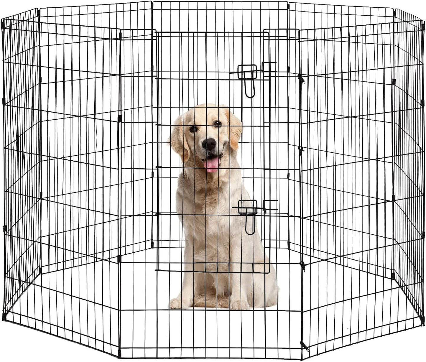 8-Panel Tall Dog Playpen Crate Fence for Safe Pet Exercise