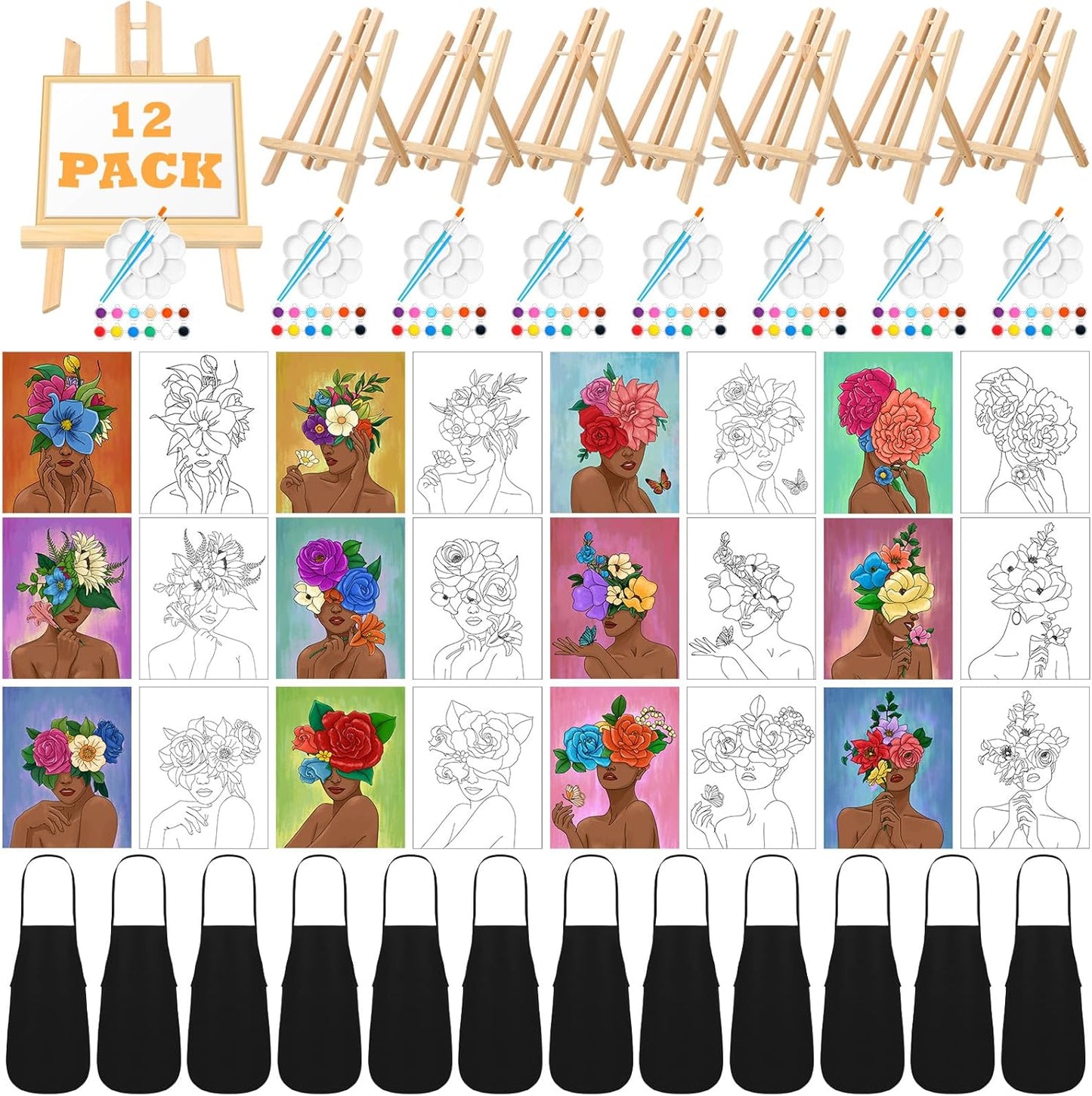 Motipuns Pre Drawn Canvas Painting Set for Adults and Kids