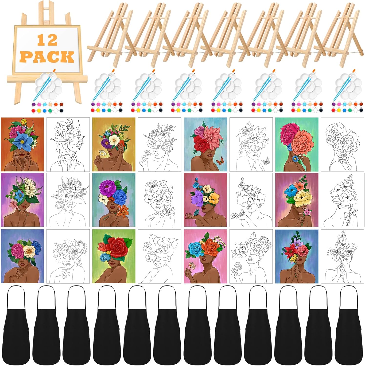 Motipuns Pre Drawn Canvas Painting Set for Adults and Kids