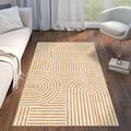 3x5 Washable Area Rug - Small Entryway Orange Abstract Rainbow Rug