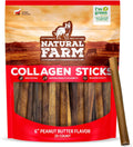 Natural Farm Peanut Butter Flavor Collagen Sticks for Dogs