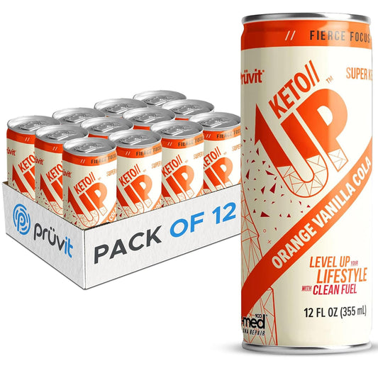 Keto UP Orange Vanilla Cola Drink for Focus - 12 Pack