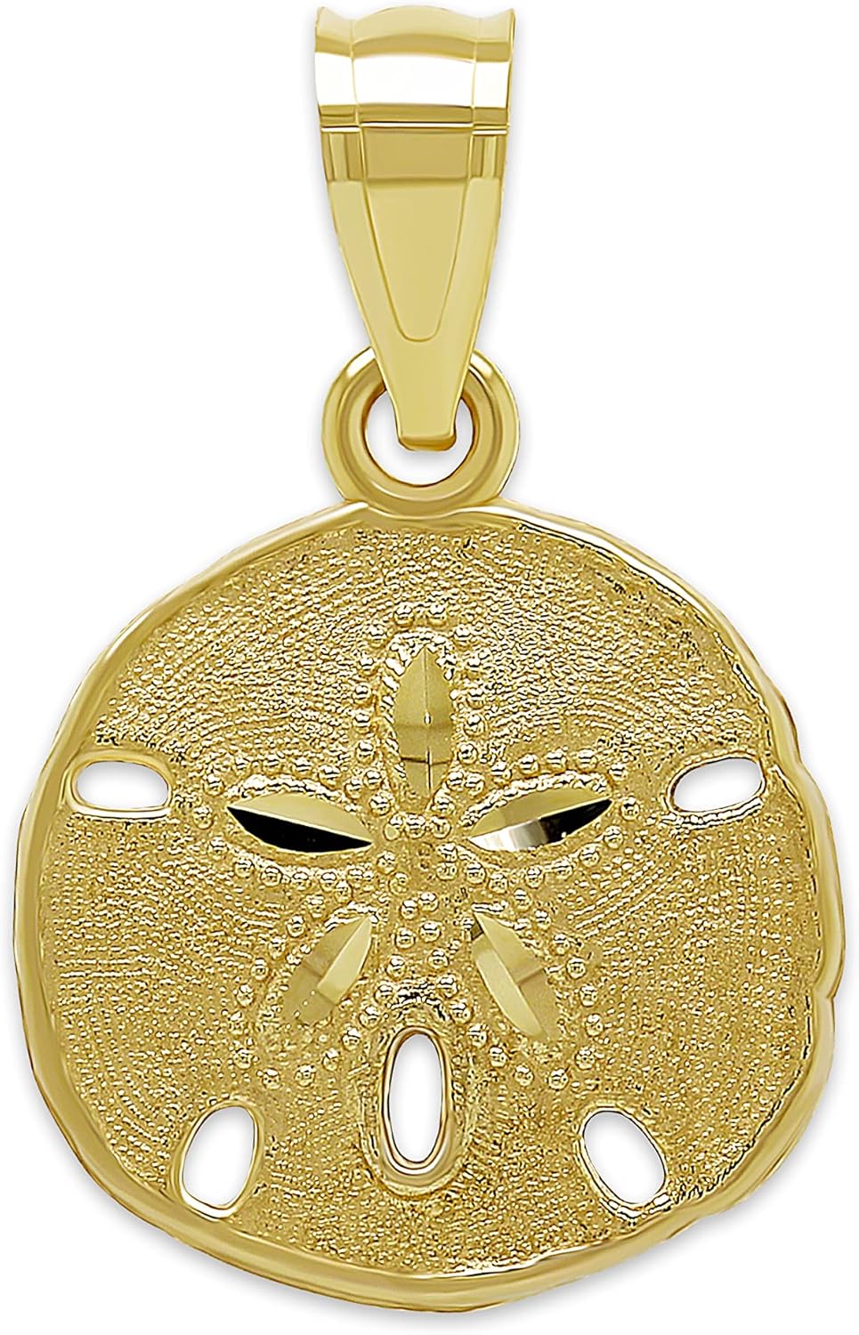 Gold Small Sand Dollar Charm - Dainty Pendant for Necklaces