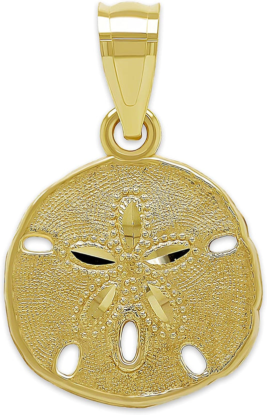 Gold Small Sand Dollar Charm - Dainty Pendant for Necklaces