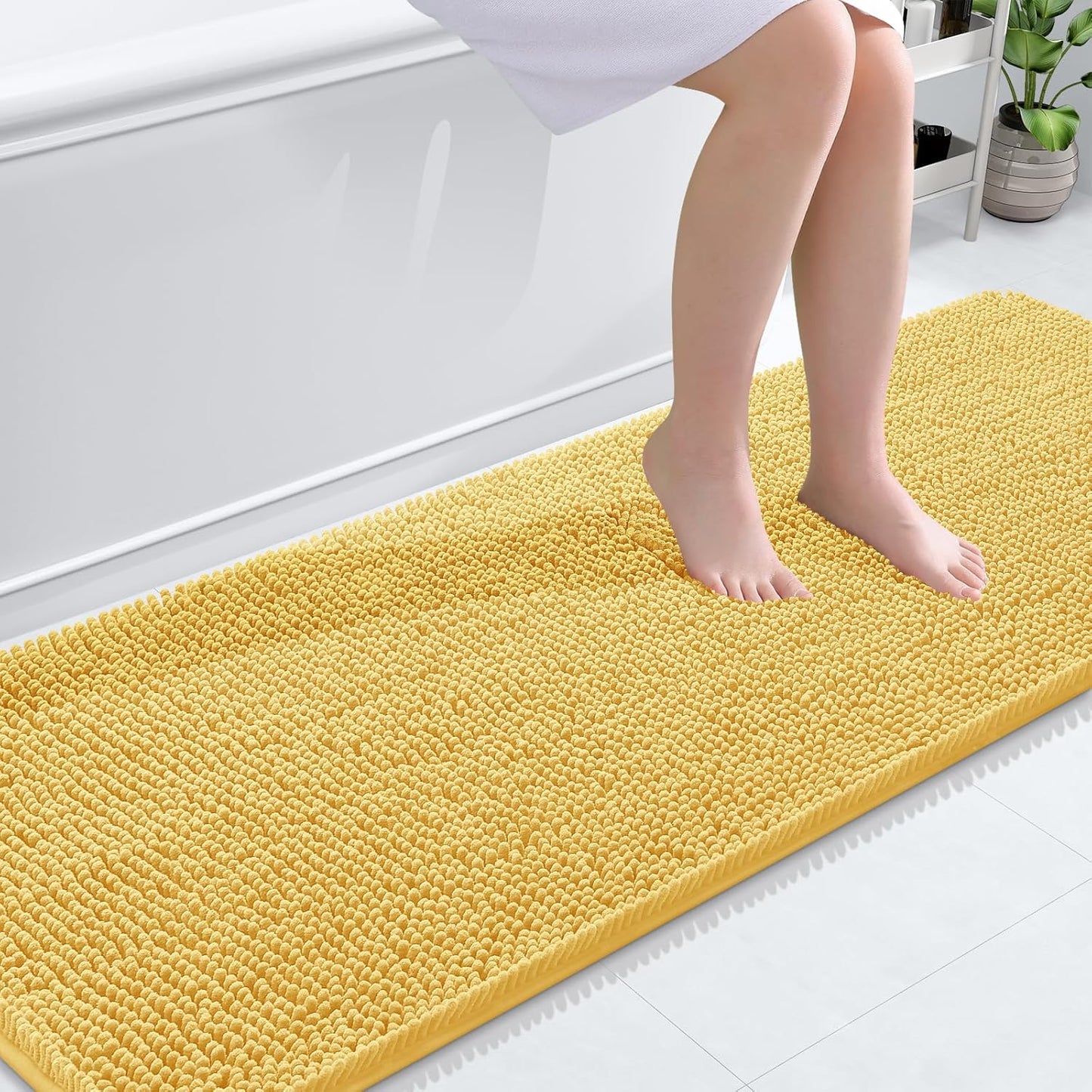 OLANLY Extra Soft Chenille Bath Rugs 70x24 for Cozy Comfort