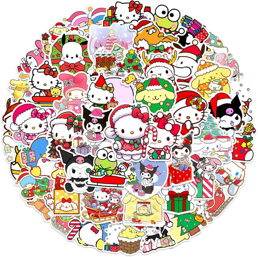 Kawaii Sanrio Christmas Stickers - Adorable Waterproof Decals for Kids & Teens!
