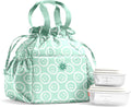 Fit & Fresh Cromwell Drawstring Lunch Bag for Women - Complete Set