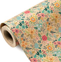 WRAPAHOLIC 30 in Jumbo Kraft Floral Wrapping Paper Roll - Big Floral
