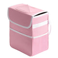 HealSmart 2 Gallon Car Trash Can with Lid and Pockets - Compact