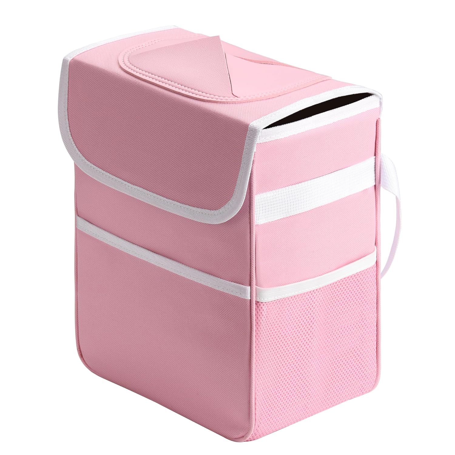 Leak-Proof Car Trash Can with Storage Pockets