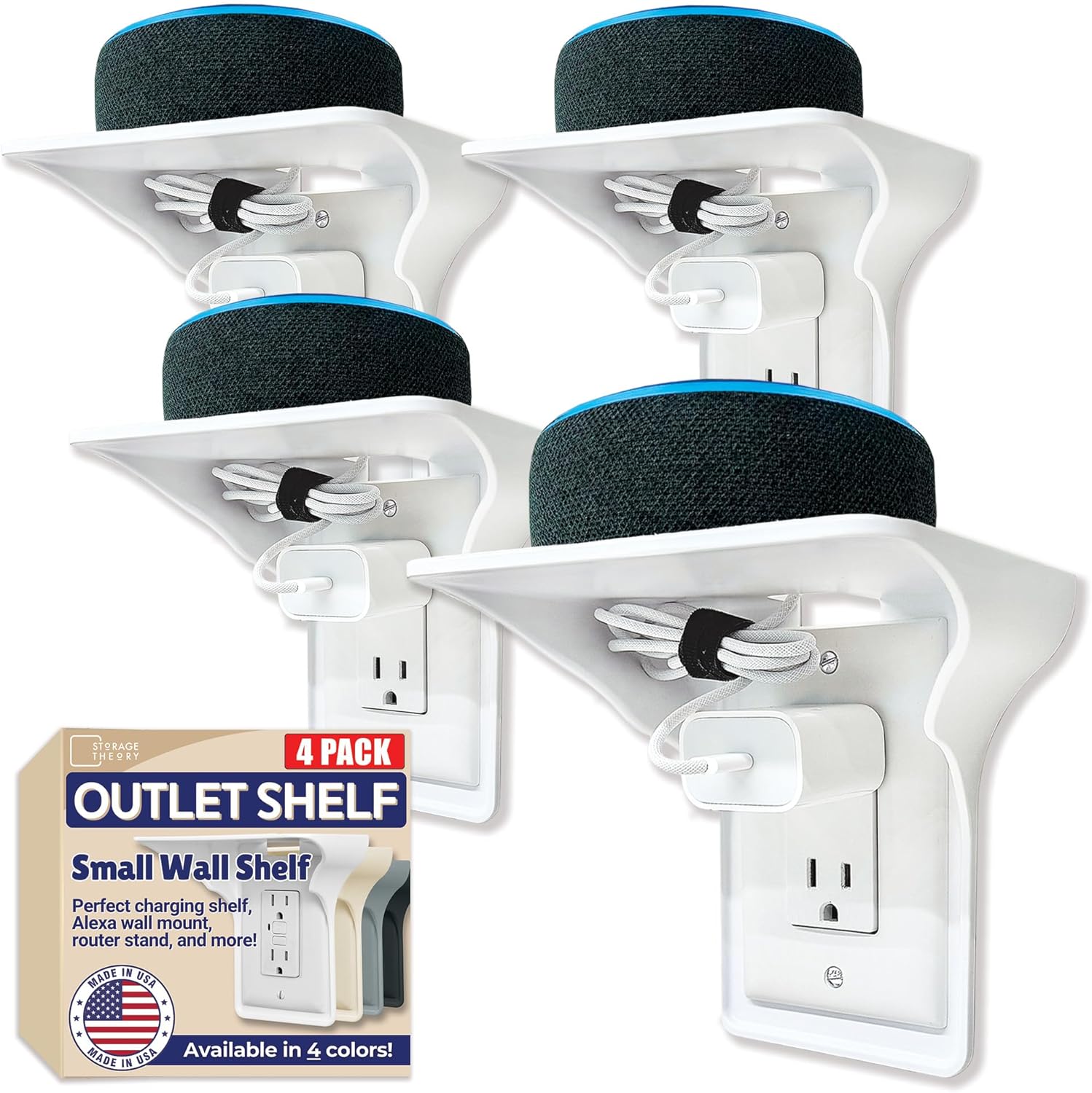 BeraTek Power Perch Wall Outlet Shelf for Organized Spaces