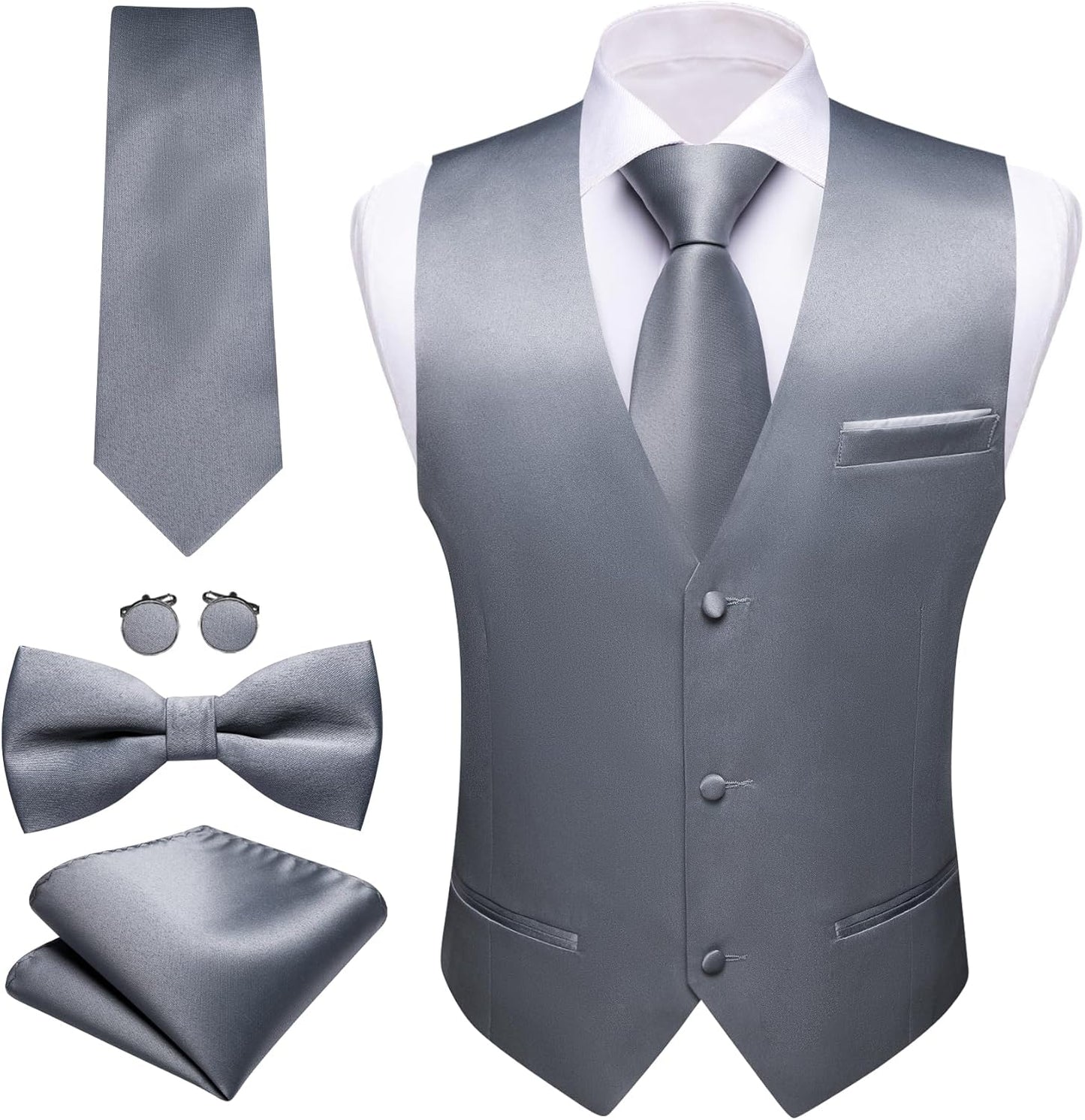Barry.Wang Mens Formal Business Suit Vest Slim Fit for All Occasions