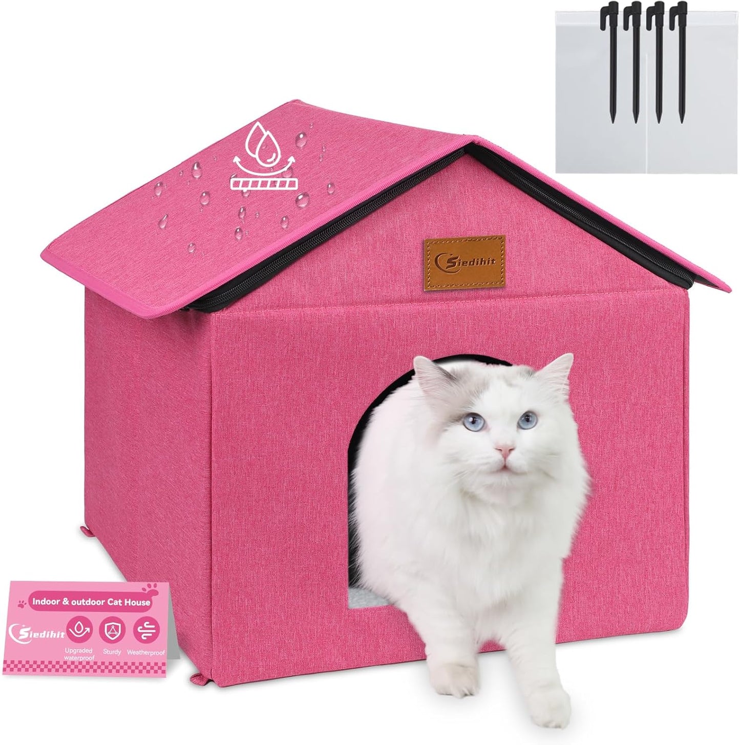 Outdoor Cat House for Feral Cats - Insulated Shelter for All Seasons