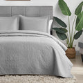 Hansleep Grey Quilt Queen Size - Soft Damask All-Season Coverlet