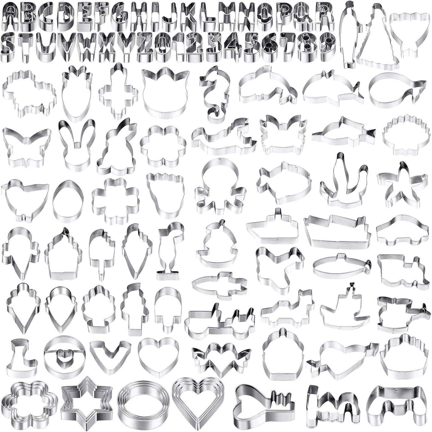 108 Pcs Metal Cookie Cutters Set for Creative Baking Fun
