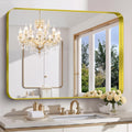 FORBATH 48x36 in Brushed Gold Deep Frame Bathroom Mirror - Oversized
