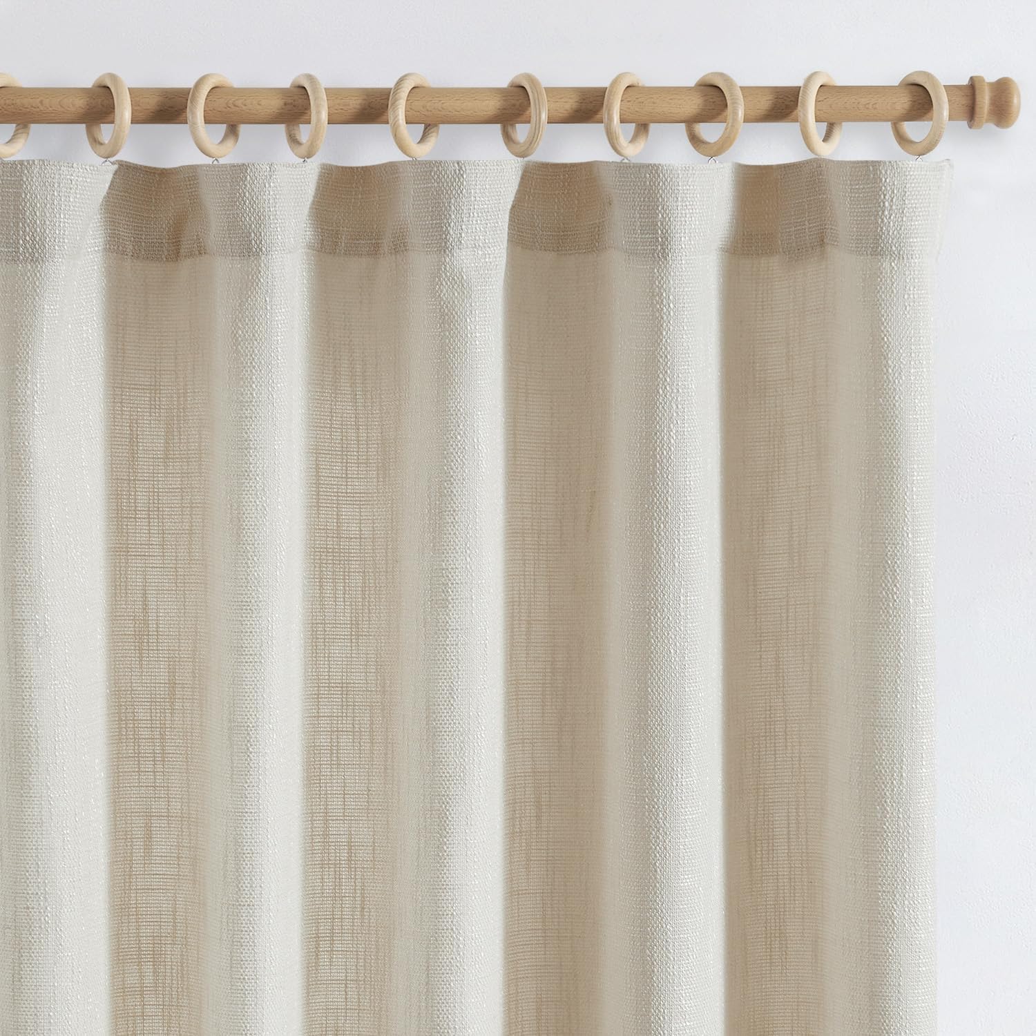 Burlap Look Curtains 84 Inches Long for Living Room Decor