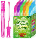 Bubble Wands 48 Pack - Colorful Summer Party Favor Set