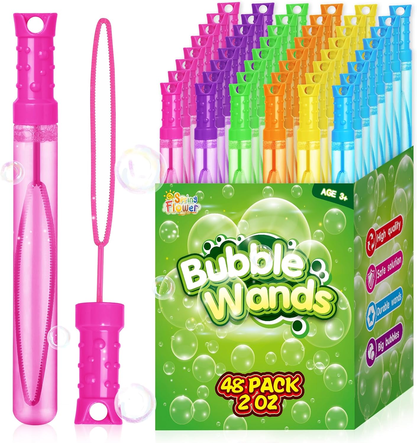 48 Pcs Bubble Wands for Summer Fun and Party Activities