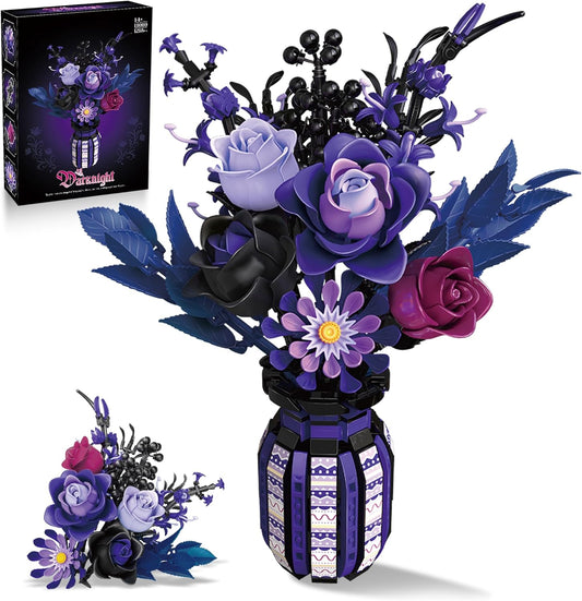 Flowers Bouquet Building Set for Gothic Rose Lovers and Decor