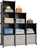Closet Organizer 9 Cube Storage Shelves - Portable Modular Storage