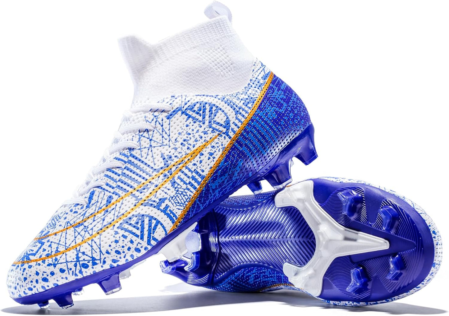 Mens Soccer Cleats Outdoor Lightweight High-Top Training Boots
