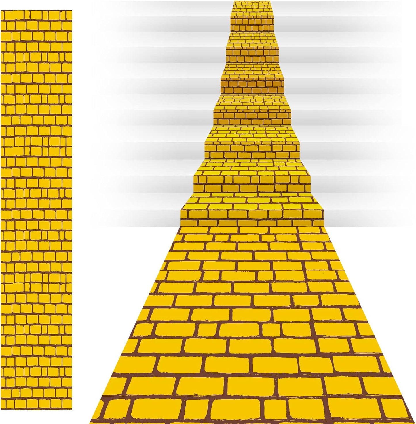 TaoBary 31.5 in x 164 ft Yellow Long Brick Floor Runner