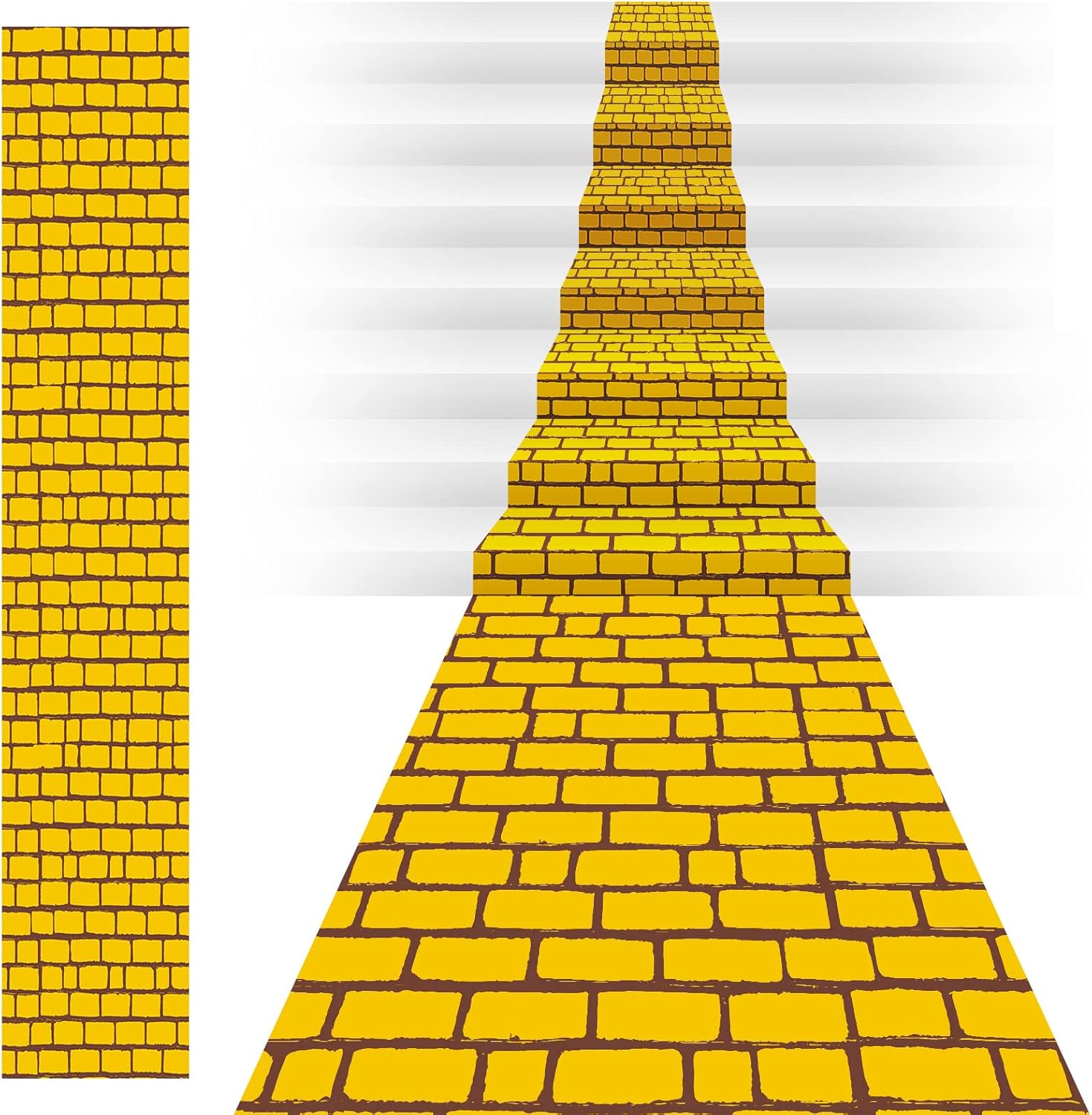 TaoBary 31.5 in x 164 ft Yellow Long Brick Floor Runner