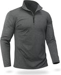 Men's Quarter Zip Pullover Fleece Lined Heather Midweight - Warm