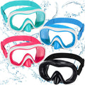 4 Pcs Adult Elastic Strap Swim Goggles with Nose Cover - Anti Fog