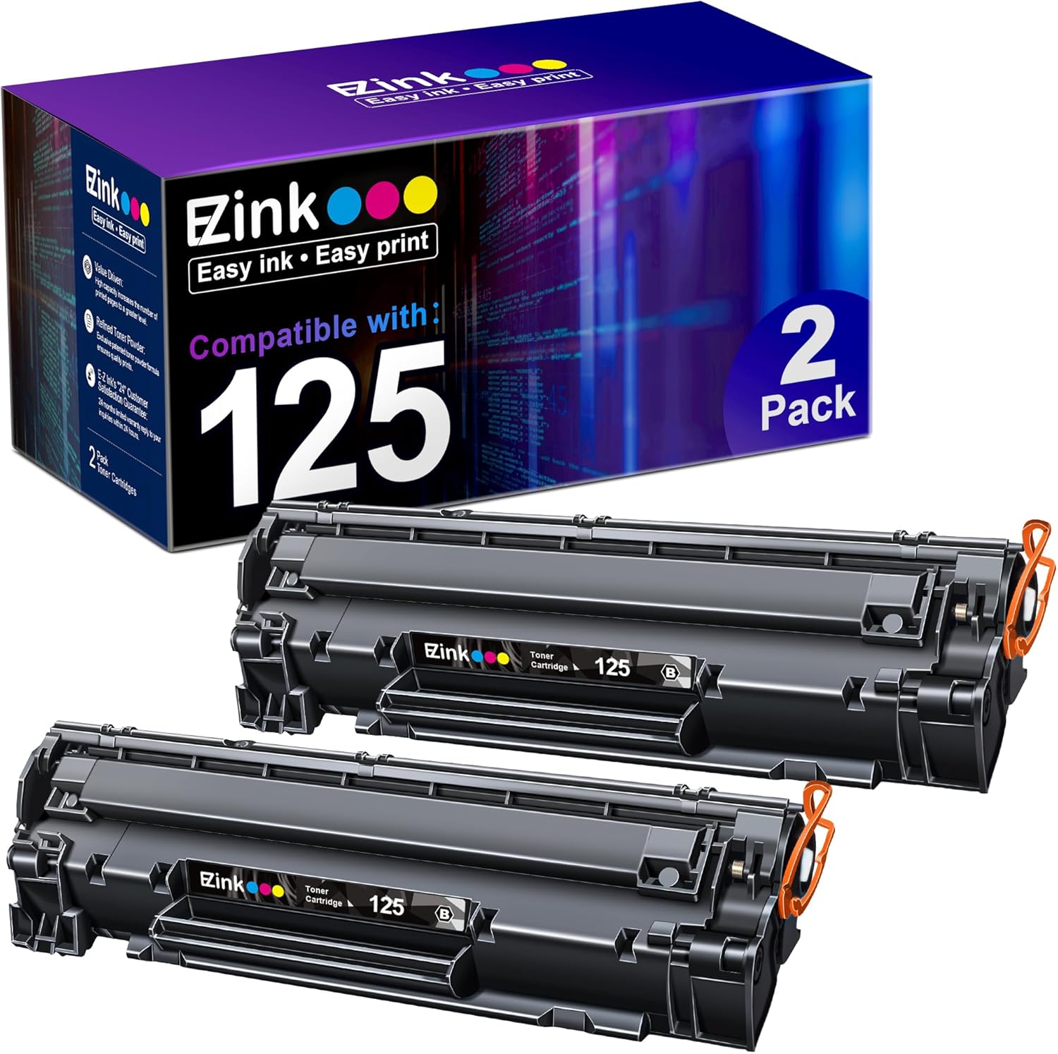 E-Z Ink Compatible Toner Cartridge for Canon 125 - 2 Pack
