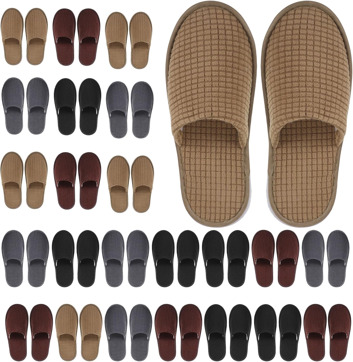 Geyoga 24 Pairs House Slippers for Guests - Soft & Non-Slip